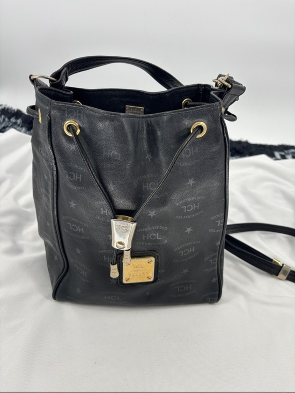 HCL Germany Vintage hand craftsd Drawstring Leather Bag